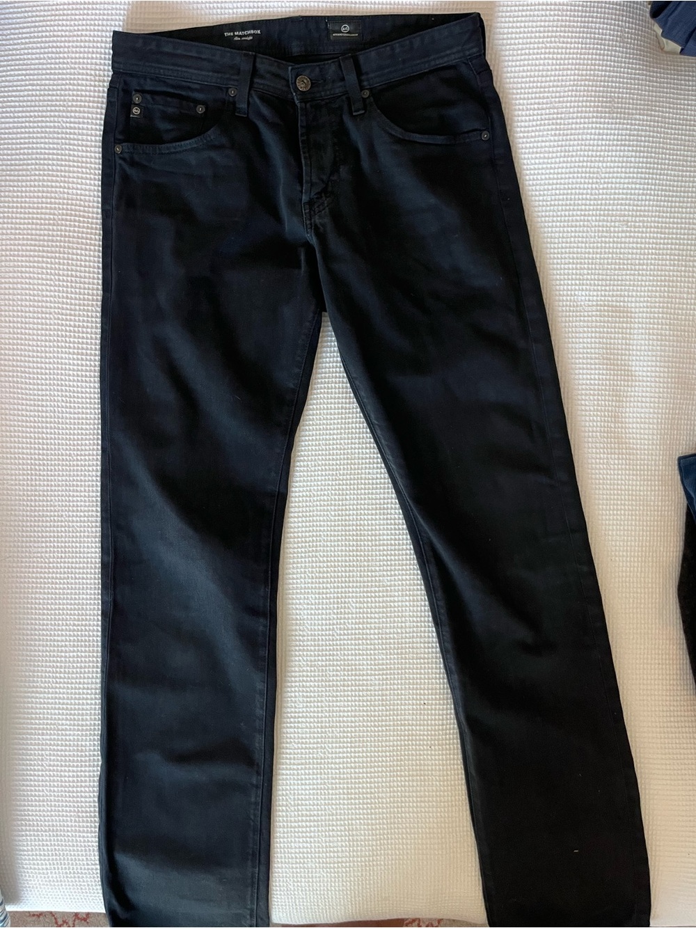 Ag Adriano Goldschmied Men's “The Matchbox” Slim Straight Jeans in Black